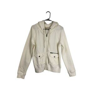 Denim & Supply Ralph Lauren Sweatshirt Ivory Full-Zip Hoodie Size L/G Womens